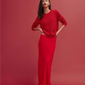 Reformation Layla Red Maxi Skirt